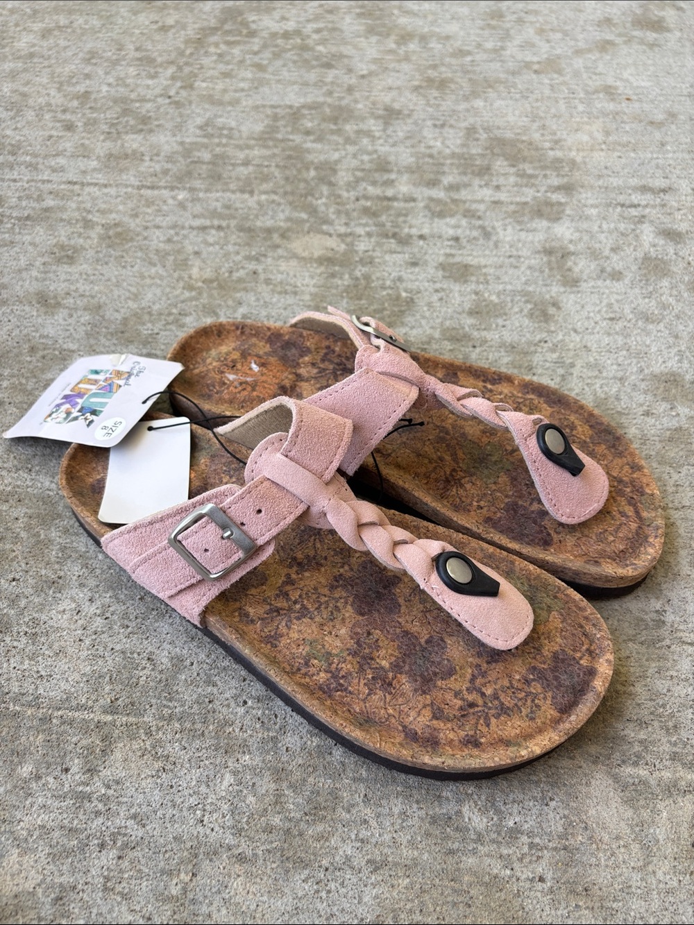 Muk Luks Marsha Pink Braided Toe-Post Sandals with Buckle - Picture 2 of 11
